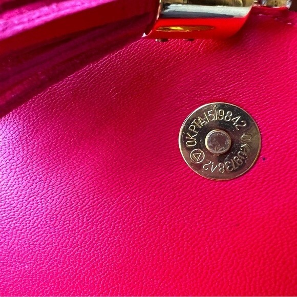 Onna Ehrlich Red Leather Handbag Purse with Top Handle & Tassel Made in USA 🇺🇸 - Picture 11 of 14